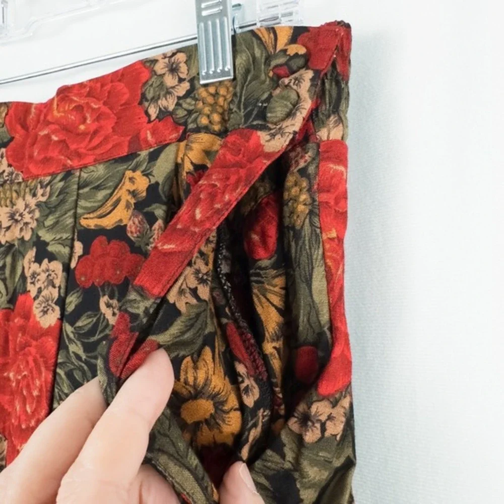 Vintage Worthington Floral Pleated Rayon Midi Skirt Size‎ 14 Garden Cottagecore